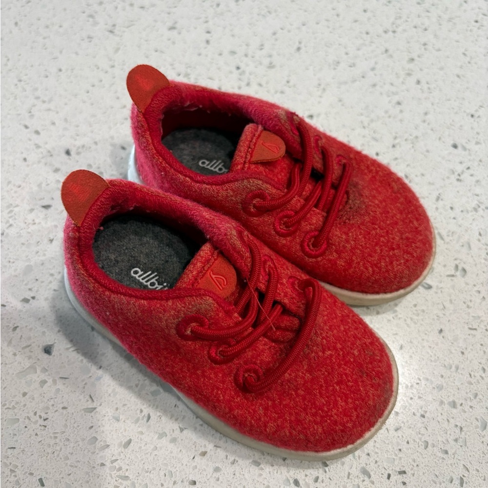 allbirds Red Kids Wool Runner Slip-On Sneakers toddler 5
